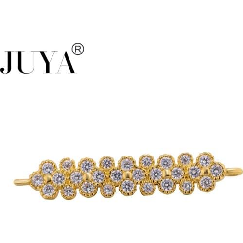 Fabrication bijoux 5 pieces high quality Copper zircon rhinestone long floating charm connectors For Jewelry Making accessories