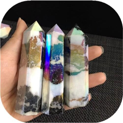 Aura Zebra Stones Wand Point Natural Minerals Crystals Healing Reiki For Home Decoration