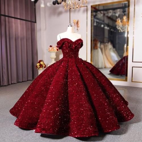 Beautiful wine red wedding dress evening dress princess dresses 2021