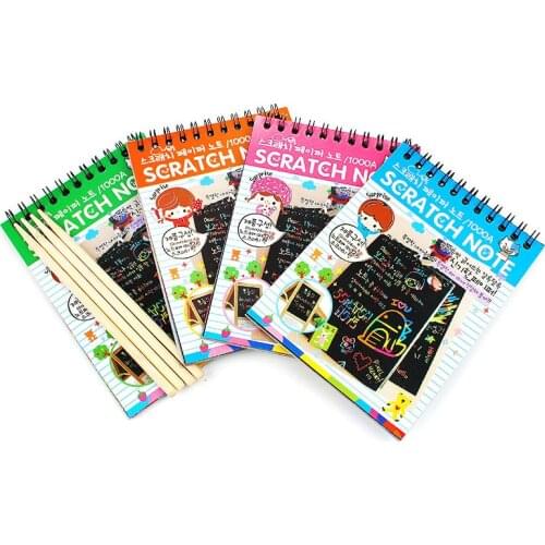 Magic Colorful Drawing Board Paper Painting Scraping Children Kids learning Education Toys Painting Doodle Notebook Scratch Toys