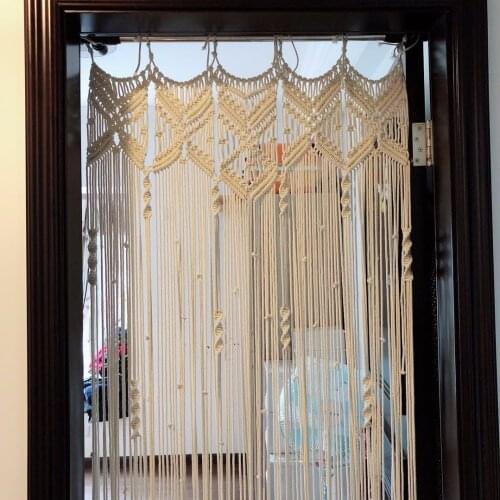 60cm x 200cm Macrame Hand-woven rope tapestry Bohemian wall hanging door curtain tapestry Nordic style