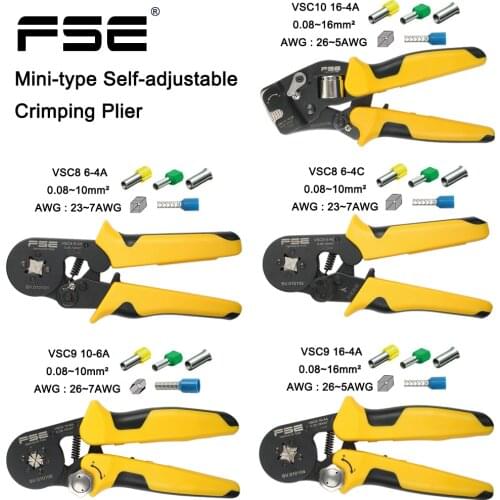 VSC8 6-4A VSC9 10-6A VSC10 16-4A 0.08-10MM2 AWG 23-7 Crimpping pliers Crimpper for Tube Bootlace Terminal Crimping Hand Tool