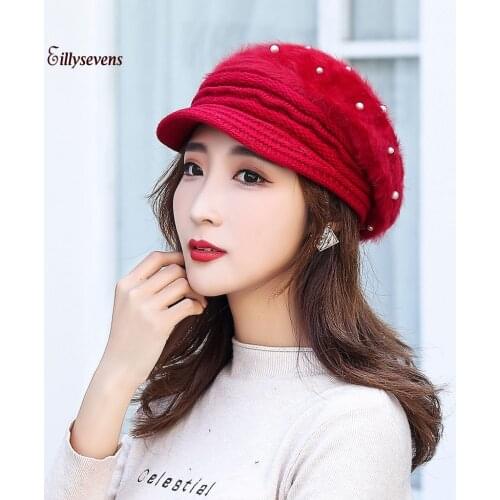 Solid Thicken Soft Women Berets Fashion Cap Womens Warm Wool Winter Hat Knit Windproof Cap Berets Sombreros Mujer