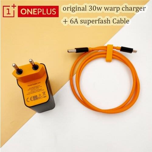 Original Oneplus 30W Warp Charger EU Superfast Charging Power Adapter 100cm 6A USB Type C Cable For OnePlus 8 9 Pro 7t 9R 8T 6T