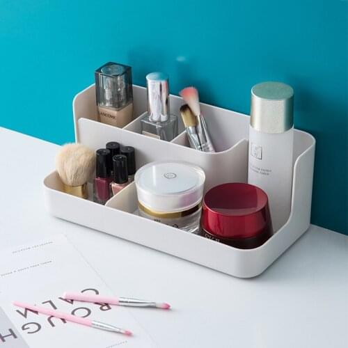 Plastic Makeup Organizer Bathroom Storage Box Cosmetic Organiser Office Desktop Make Up Jewelry Storage Box Sundries Container