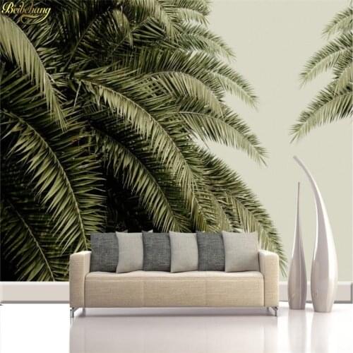 Beibehang Custom Photo Wallpaper Medieval Hand Painted Tropical Jungle Leaves Background Wall Decorative Paintings