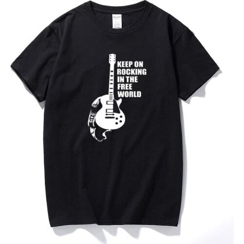 Keep on Rocking in the Free World T shirt Neil Young Pearl Jam Free World Tshirt New Summer Top Cotton T-shirt Men Euro Size