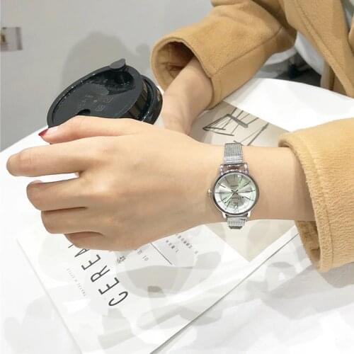 Simple scale women quartz watch with leather and stainless steel strap ulzzang fashion brand female wristwatches woman clock