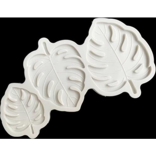 3 Sizes Monstera Leave Silicone Mold Sugar Fondant Chocolate Candy Silicone Mold Handmade Leaves Shaped Cake Decorating Tools