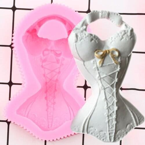 Wedding Skirt Dress Silicone Mold Candy Resin Molds Sugarcraft Fondant Cake Decorating Tools Chocolate Baking Mould