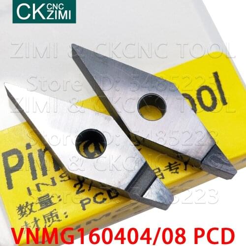 VNMG VNMG160404 PCD VNMG160408 PCD insert Diamond turning Blade CNC Internal turning tool Metal lathe insert for Copper aluminum