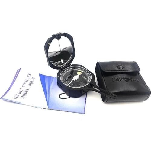 High quality Geological Compass DQL-8 Magnet needle + damping Aluminum Pocket Transit Geological Compass Surveying instruments