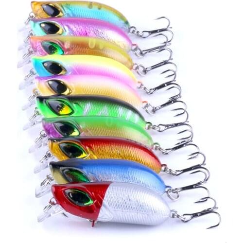 10pcs 5.5CM 8g Minnow Fishing Lure 3D Eyes Crankbait wobbler Artificial Plastic Hard Bait Fishing Tackle