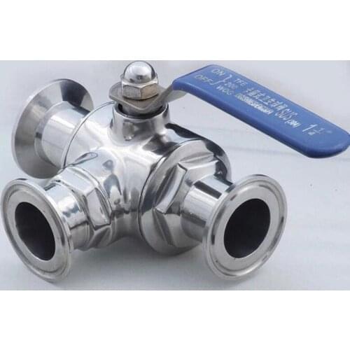 1.5 Inch Sanitary Stainless 304 Three Way Ball Valve Good Quality 304 Stainless Steel Three-way Ball ValveT Type