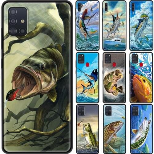 Accessories Case for Samsung Galaxy A32 A52 A72 4G A12S A12 A02S A51 A71 A41 A01 5G Luxury Cover Pike Fish Art Fishing Lure