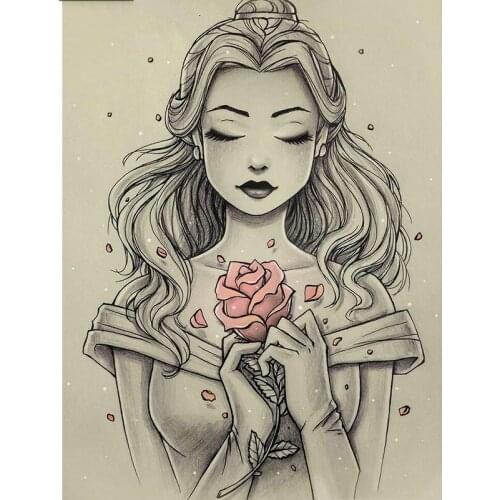 Diamond Pictures Cartoon Princess Full Square Drill Acrylic Embroidery Handmade Wall Sticker Home Decoration Paintings