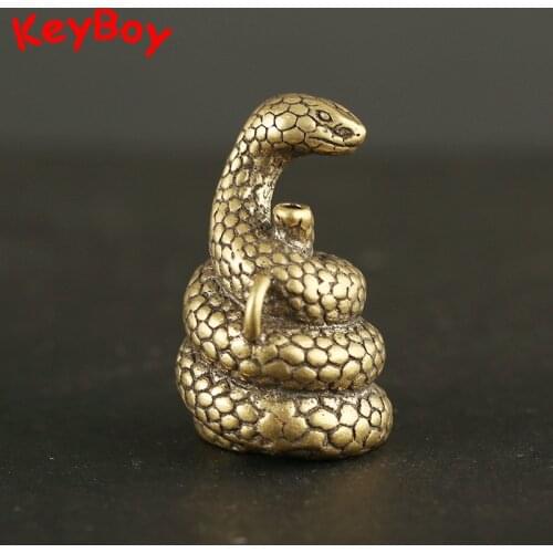 Antique Bronze 12 Zodiac Snake Incense Holder Brass Keychain Pendants Trinket Copper Snake Censer Ornaments Desktop Decorations