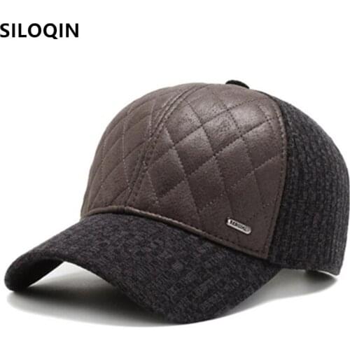 SILOQIN Snapback Cap New Winter Mens Warm Hat Plus Velvet Thicken Baseball Cap Adjustable Size Cold-proof Thermal Sports Caps