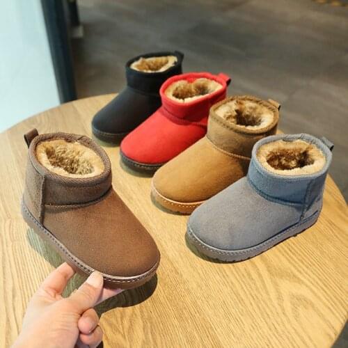 Winter Children Snow Boots For Boys Plush Warm Shoes Soft Bottom Outdoor Cotton Kids Girls Boots Size 22-30