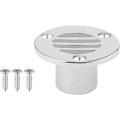Deck Floor Draining Drains Scupper w/ Installing Screws - Marine Grade 316 Stainless Steel for Boat Ship 7/8inches
