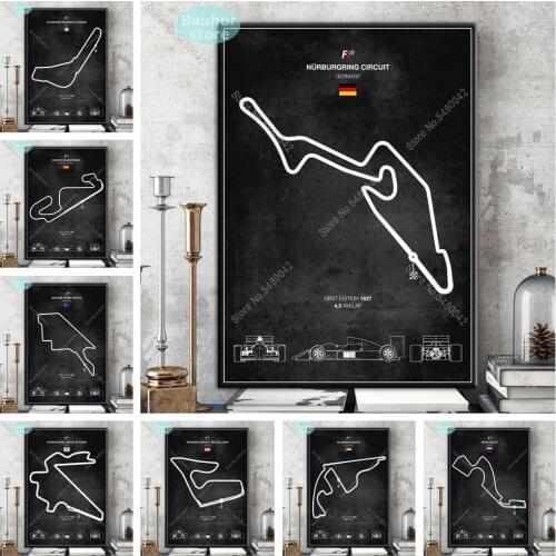 Art Poster Edition Ford RS Evolution F1 Circuits track Car Posters and Prints Wall Decoration Canvas Painting Home art decor
