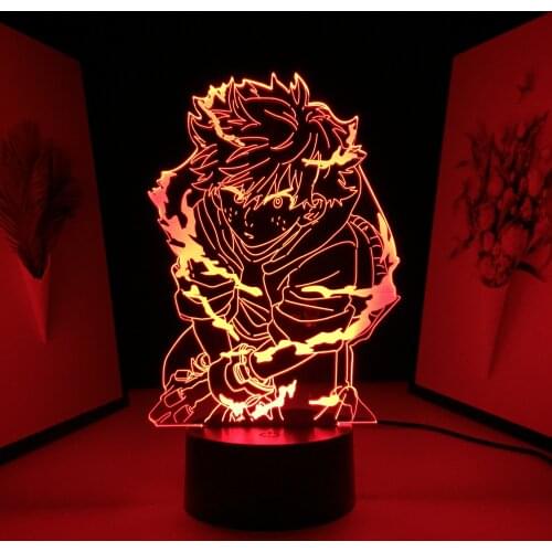 My Hero Academia Izuku Midoriya for Birthday Gift Bedroom Decor LED Lamp Manga Gadget My Hero Academia Light Anime 3D Lamp