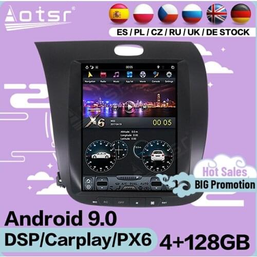 128G Tesla Screen Multimedia Stereo Android 9 Player For KIA K3 CERATO FORTE 2013 2014 2015 2016 2017 GPS Audio Radio Head Unit