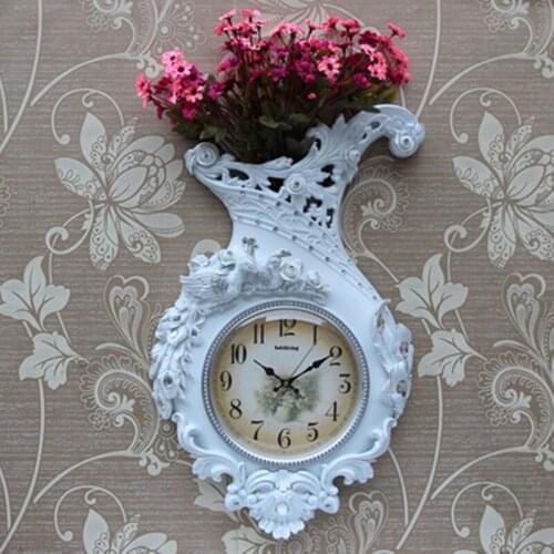 New european living room wall clock idyllic quiet flower arrangement clock fashion creative clock wall decoration quartz clock