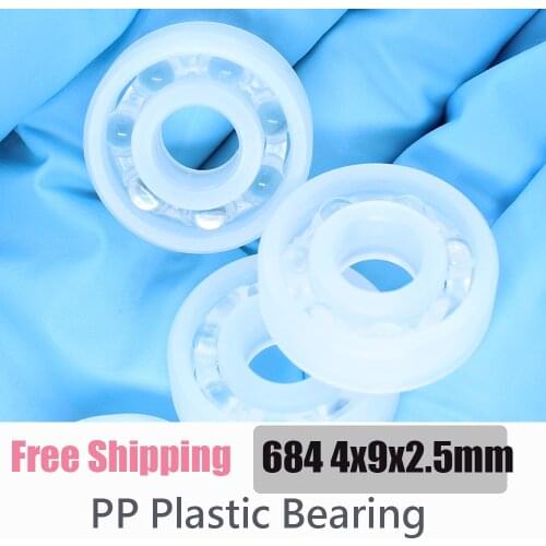 PP 686 Plastic Bearing 6*13*3.5 mm 2Pcs Corrosion Resistant No rust Non-Magnetic Glass Balls Plastic Ball Bearings