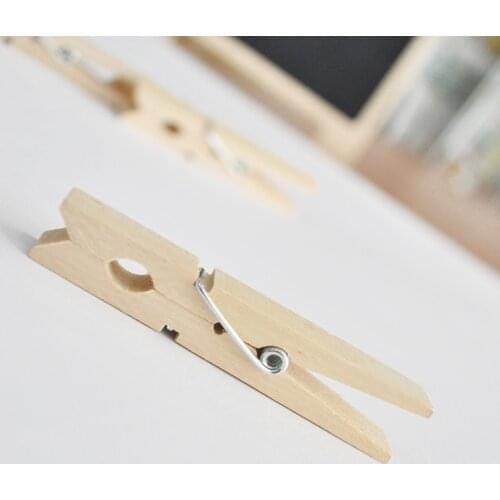 Happymems 7.3*1cm 10PCS Natural Clothes Pegs Decoration Wooden Clips Photo Paper Office Clothespins Crafts