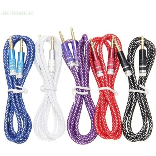 3.5mm durable Audio Cable Nylon Braid candy Car AUX Cable Headphone Extension Code for Phone MP3 Car Headset Speaker 100pcs/lot