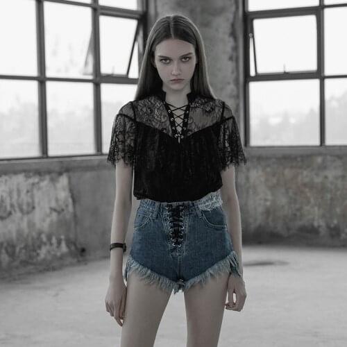 Кружевные блузки PUNK RAVE China At AliExpress
