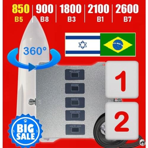 Five BAND Cellular amplifier Signal booster LTE Repeater b5 850 900 1800 2100 2600 MHZ Nigeria Brazil Thailand Yemen Anstralia