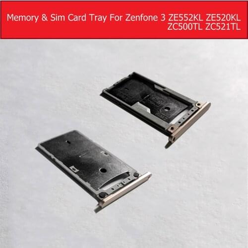 Sim Card Tray Slot For Asus Zenfone 3s MAX X00GD ZC521TL Memory card Connector Adapter For Zenfone 4 ZC500TL Sim-card Holder