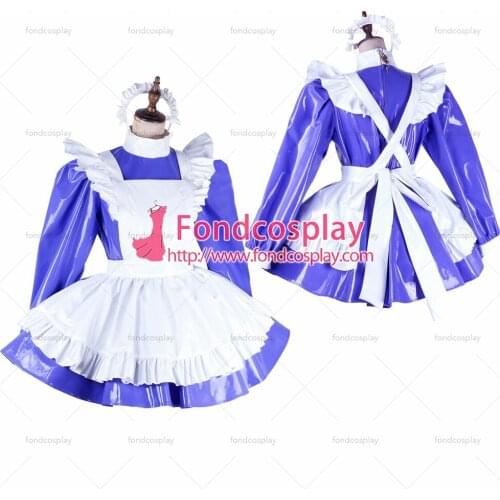Sissy maid pvc dress lockable Uniform cosplay costume Tailor-made[G2049]