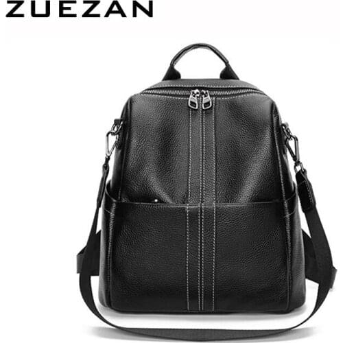 Shoulder Pack Bags, Women Genuine Leather Backpack , Female 100% Natural Cowhide School Bag , Girl Cross-body Bag A480