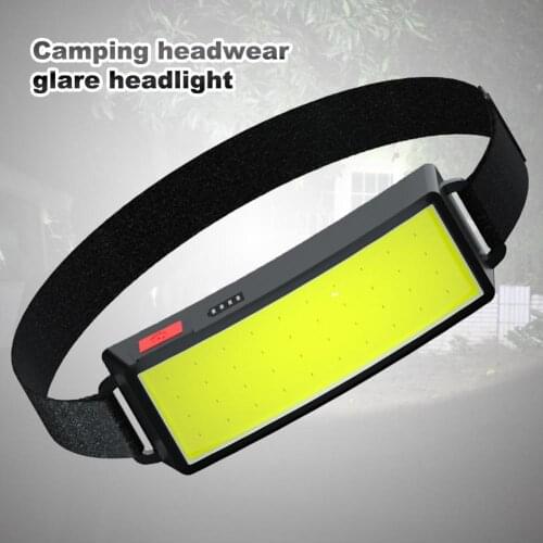 LED Headlamp Waterproof Portable Wide Angle Illumination Headlight Plastic Super Bright COB Head Lamp Flashlight for Cycling