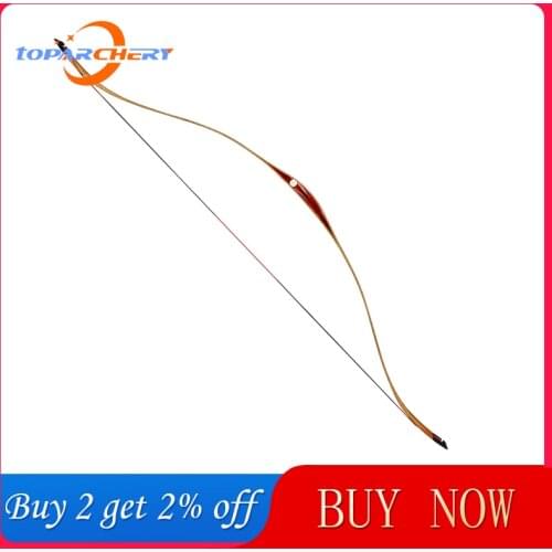 Toparchery Traditional Horse Bow Laminated Recurve Bow Hunting Longbow for Outdoor Shooting Sports 30-50lbs