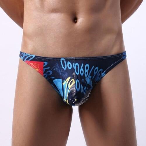 U Convex Pouch Briefs Men Underwear Sexy Lingerie Low Rise Underpants U Bulge Knickers Panties Male Printed Bikini Jockstrap A50