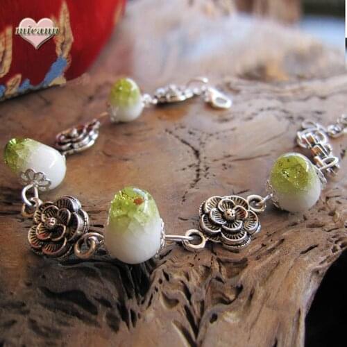 Ethnic Style Ceramic Beads Bracelet Adjustable Blue White Designer Porcelain Char Jewelry Gifts Fashion New Ofertas Relampago