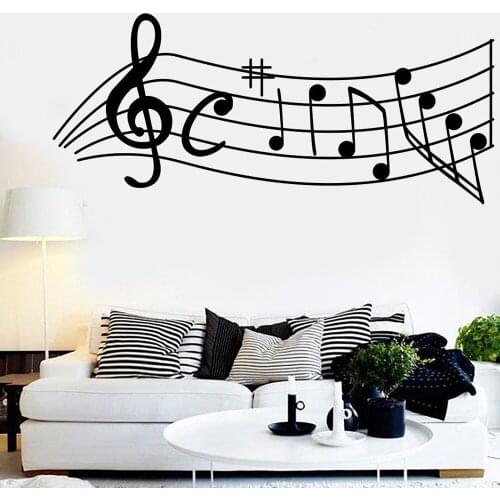 Music Melody vinyl Wall sticker music notation Decal art decor mural home decor for living room bedroom wall tattoo G893