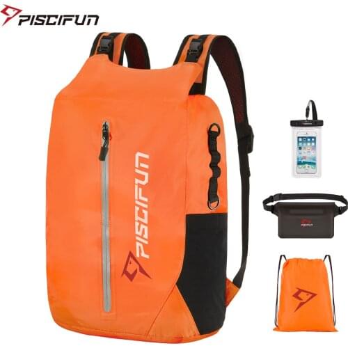 Piscifun LT Waterproof 20L Dry Bag Backpack, Portable Storage Bag for Fishing, Kayaking, Boating, Swimming, Camping Sports Bag