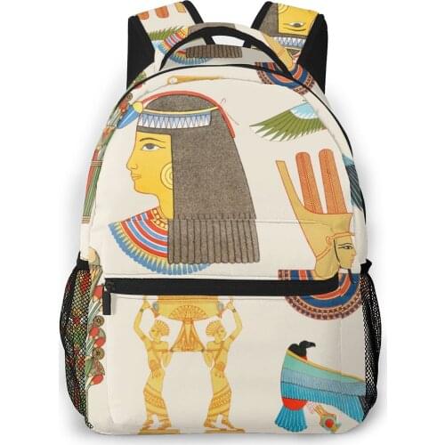 Backpack Women Shoulder Bag For Teenage Girls Ancient Egyptian Illustrations Bagpack Female Ladies School Backpack