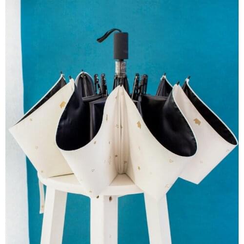 Womens rain or shine dual-use umbrella folding Korean small fresh sun umbrella mens student goddess three-fold umbrella