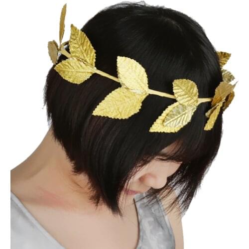 10pcs Summer Gold Green Leaf Roman Greek Goddess Laurel Wreath Costume Party Headbands