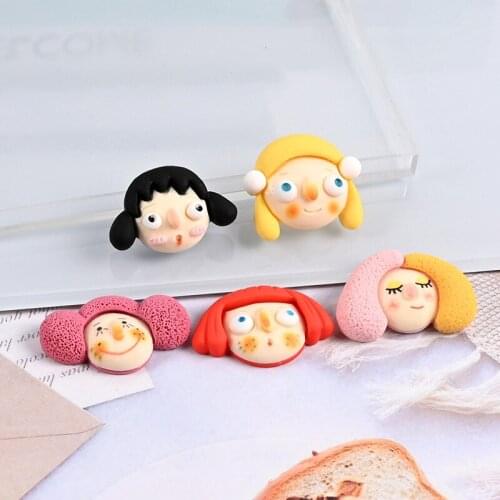 10Pcs Cartoon Girl Resin Charms Flatback Cabochons Scrapbook Craft DIY Jewelry Making Hair Bow Necklace Earring Accessories