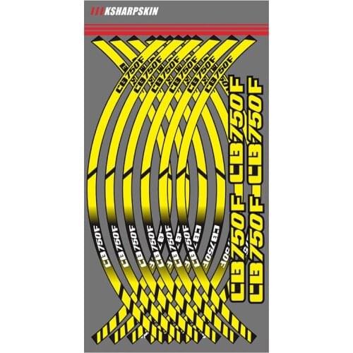 12 X Thick Edge Outer Rim Sticker Stripe Wheel Decals For HONDA CB750F cb 750f motorcycle wheel stickers