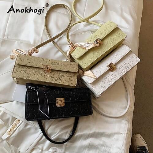 2021 New Style Women Fashion Baguette Shoulder Bag Quality Fabric Scarf Casual Tote Bag ML134