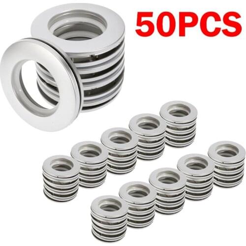50PCS High Quality Home Decoration Curtain Accessories Silver Metal Rings Eyelets For Curtains Grommet Top Metal Eyelets