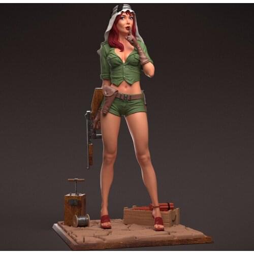 70mm Pinup S.A.S. Girl, Resin Model figure GK, Unassembled and unpainted kit